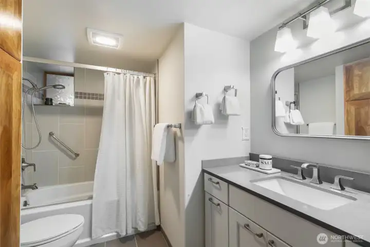Full hallway completely updated bathroom