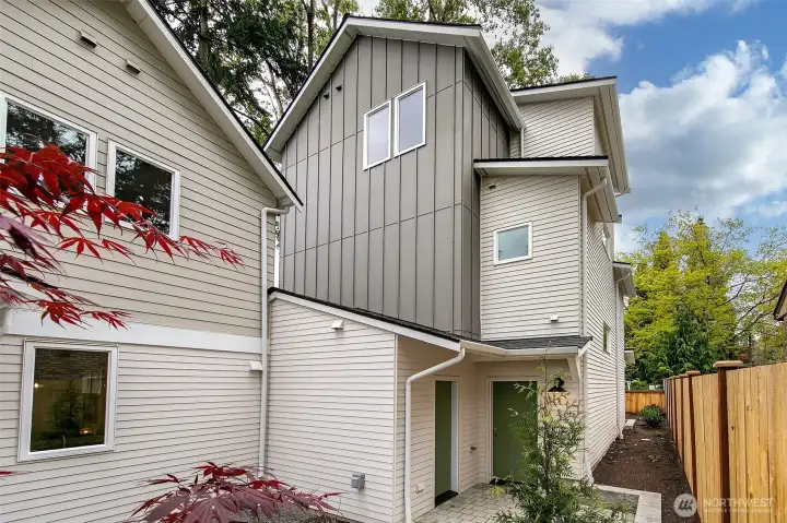 Back door from kitchen out to parking and storage room