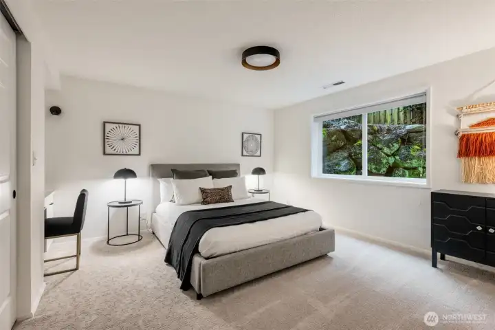 2nd guest bedroom on lower level. Both rooms have built in desk areas