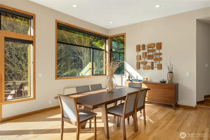 Back inside to the spacious dining space.