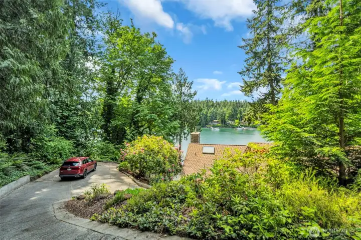 From the top of the driveway looking west, secluded rural setting.
