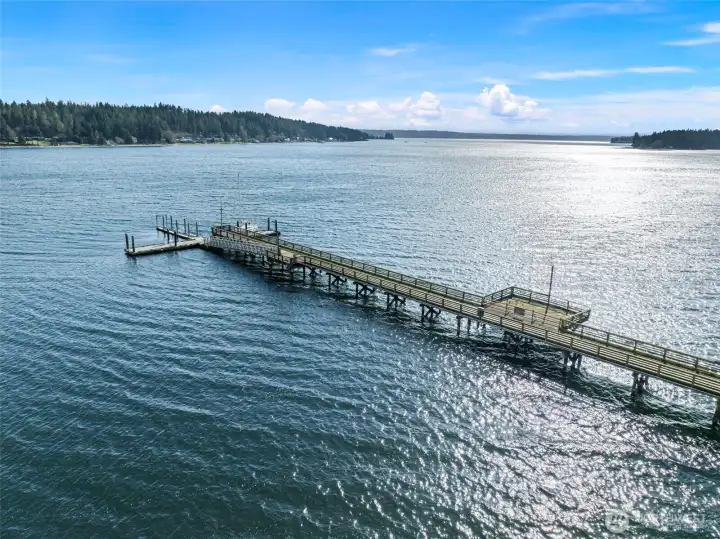 The Port of Allyn pier offers recreational opportunities, and is adjacent to the boat launch and park.