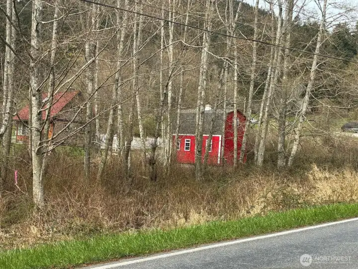 The lot and barn as seen from Olga Road
