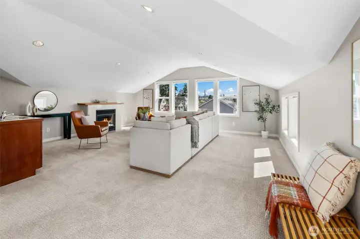 Super high vaulted ceilings and so much room to make your own.