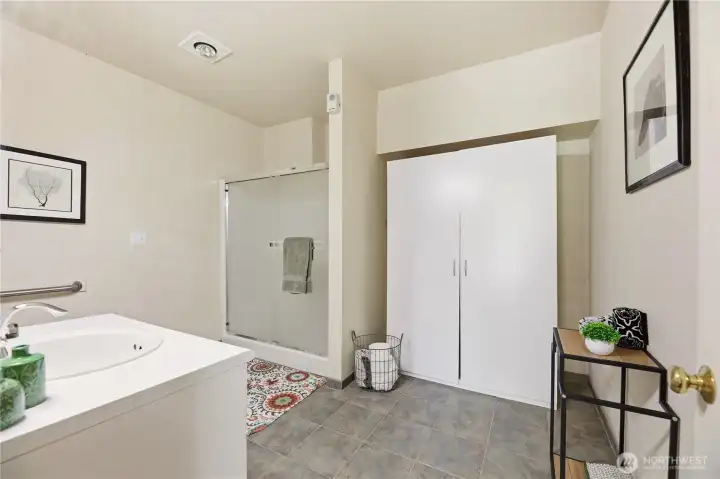 Daylight Basement Bathroom with Large Shower Daylight Basement Bathroom with Large Shower