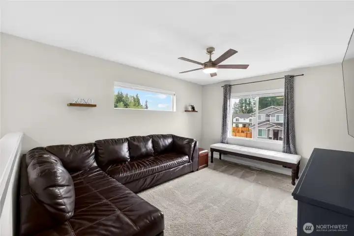 Upstairs bonus loft offers additional "hang out" area