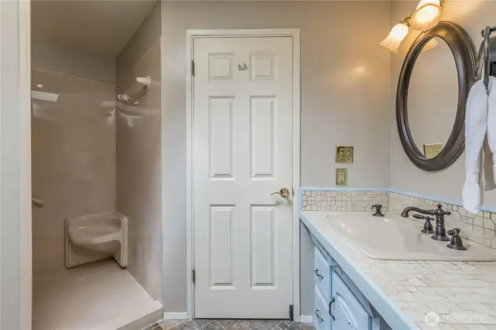 Primary bathroom includes a very spacious walk-in shower