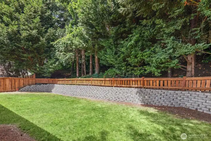 Private, fully fenced, peaceful backyard