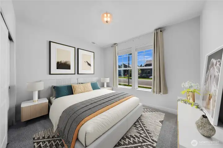 First bedroom in home is located off main entry *Virtually staged*
