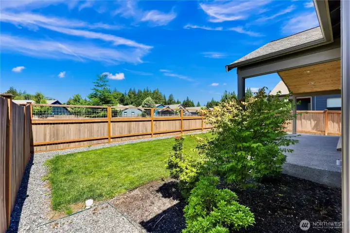 Sprinkler system installed in both front and back yard set to day/hour timed ensures your grass and landscaping look fresh year around!