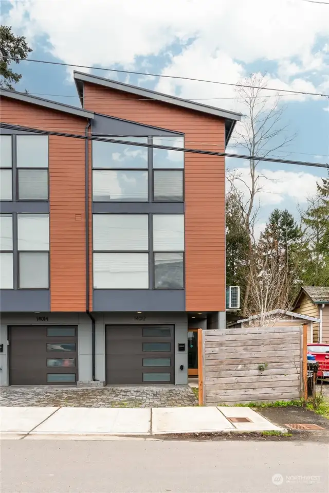 End unit with garage.