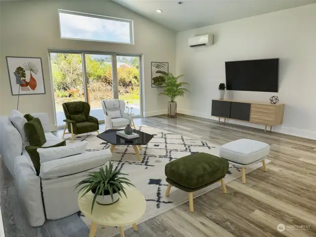 virtually staged photo Living area