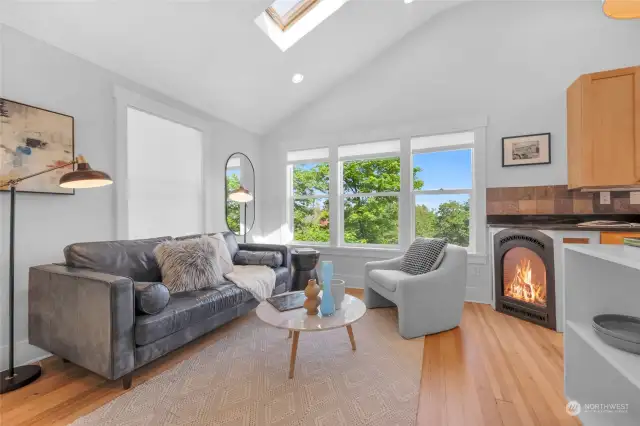 Vaulted ceilings and skylights throughout