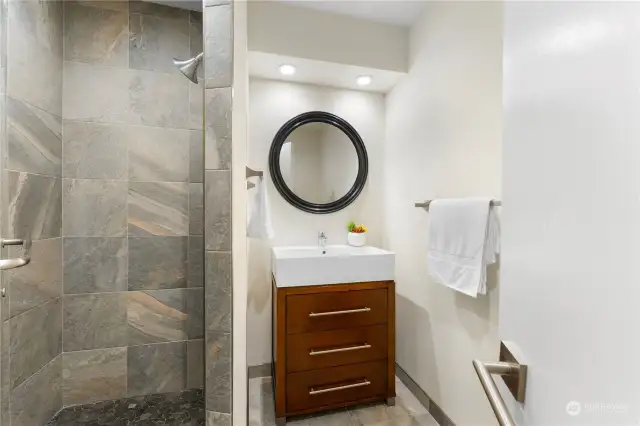 Lower level pool room shower/bathroom