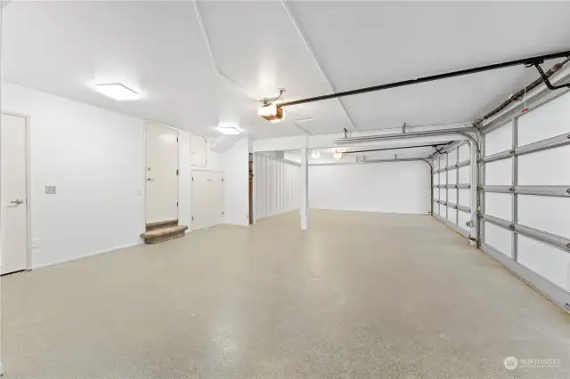 4 car garage with workshop and space to create the perfect wine cellar.