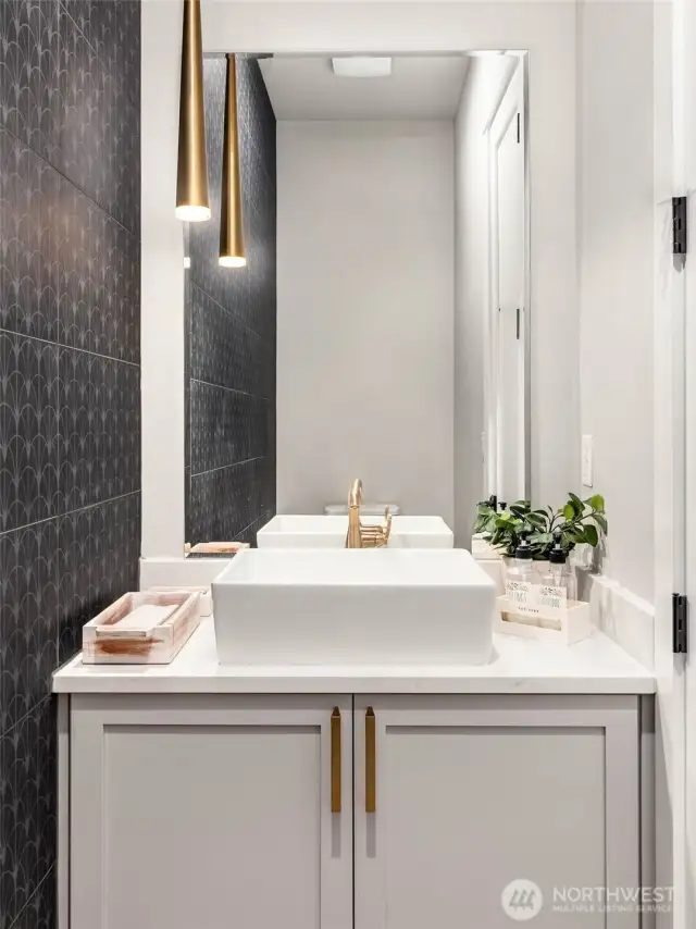 Ultra cool guest powder room