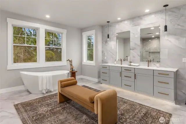 Spacious primary bath