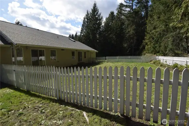 fenced yard