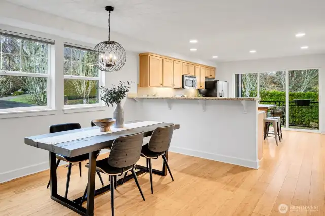 Formal dining room works well for dinner parties and casual suppers