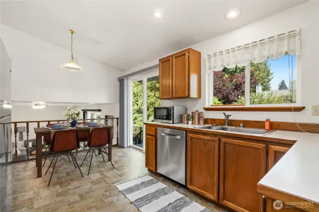 Kitchen is virtually staged.