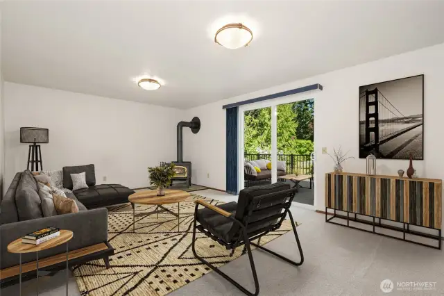 Family room is virtually staged.