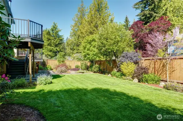 Beautiful private backyard.