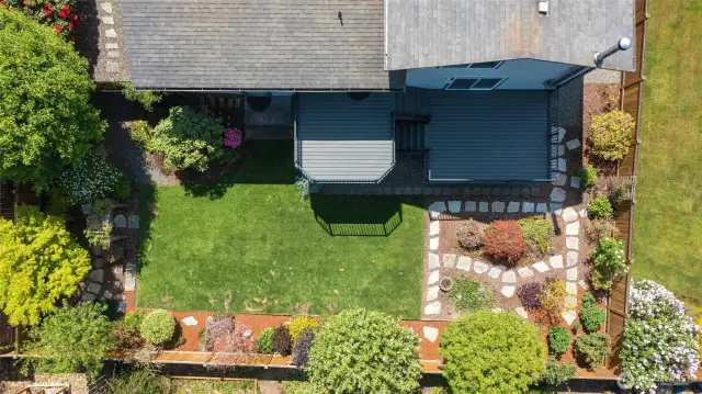 Ariel photo of backyard.