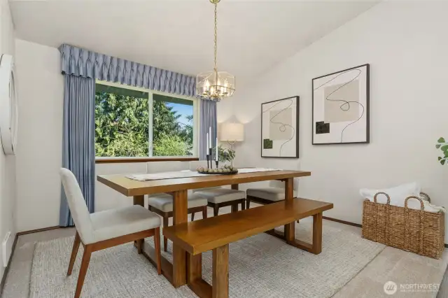 Dining room off of the kitchen.