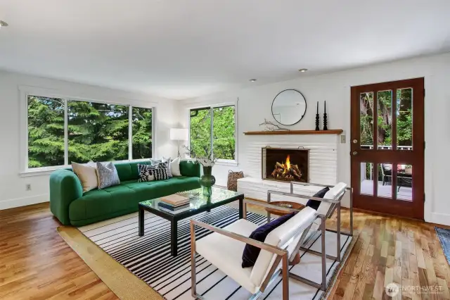 Open floor plan leads out to East facing deck