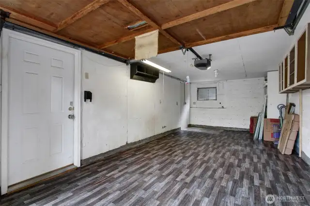Deep garage for car, toys and tools