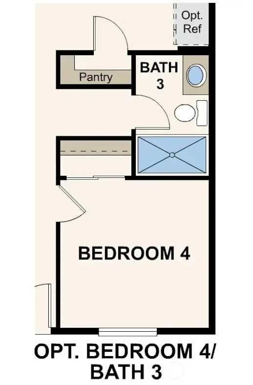 Disclaimer – Main Floor OPTION – Marketing rendering of floor plan, illustrative purposes only – may vary per location.