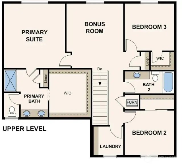Disclaimer – 2nd Floor – Marketing rendering of floor plan, illustrative purposes only – may vary per location.