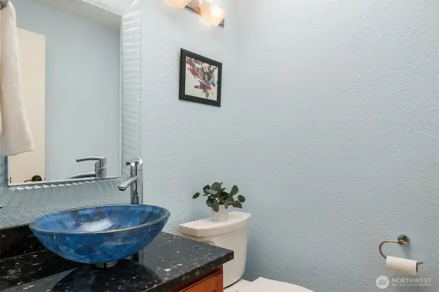 The main level guest bathroom.