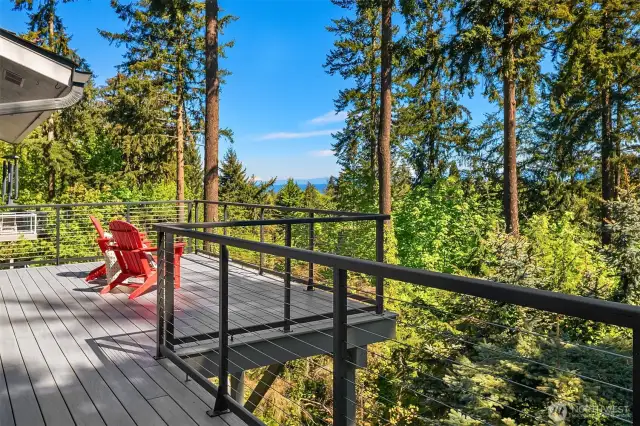 A view of the deck from the primary suite. The deck was rebuilt 5-6 years ago.