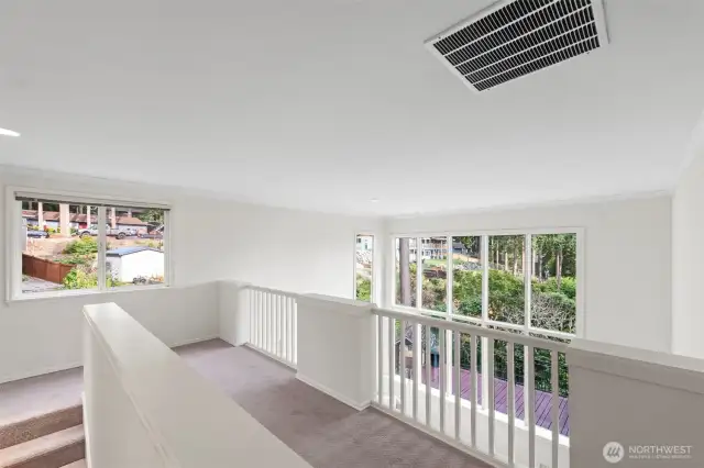 Loft style hallway.