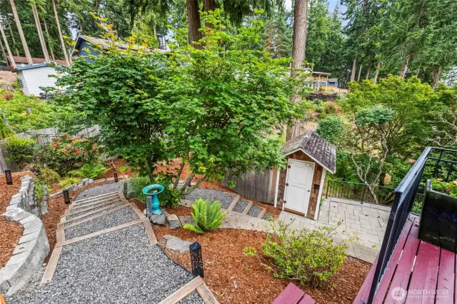 Thoughtfully designed landscape creates outdoor gathering spaces.