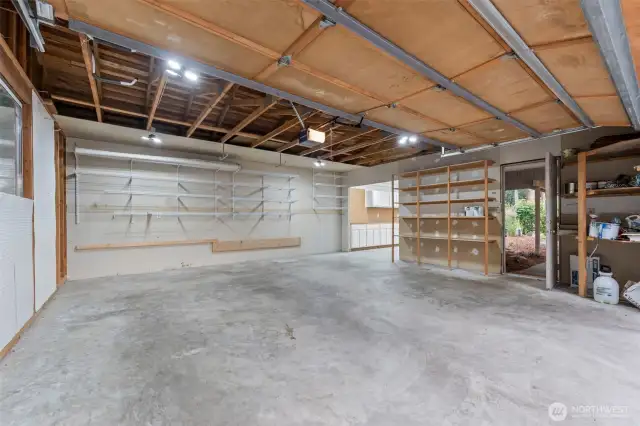 This detached garage has ample storage & work space area. Perfect for your hobbies!