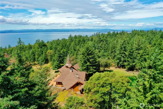 Looking to the North, the main home has SW to NE exposure for abundant natural light