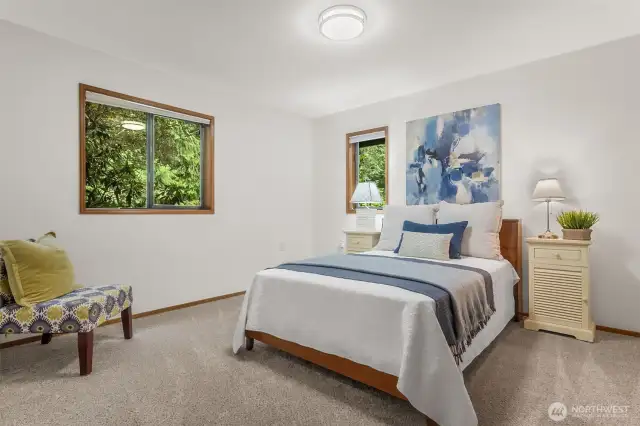 Second bedroom, both have new carpet and two windows.
