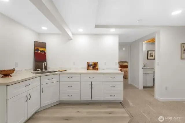 Kitchenette area is perfect for entertaining in the lower level.
