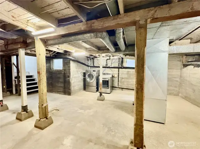 So much potential in this large dry basement with laundry.