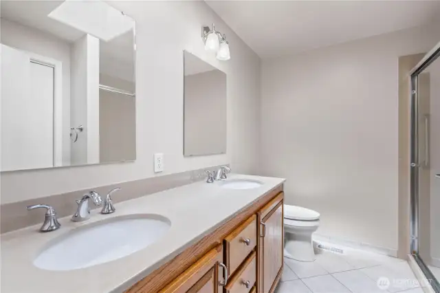 Primary bath with double sinks!