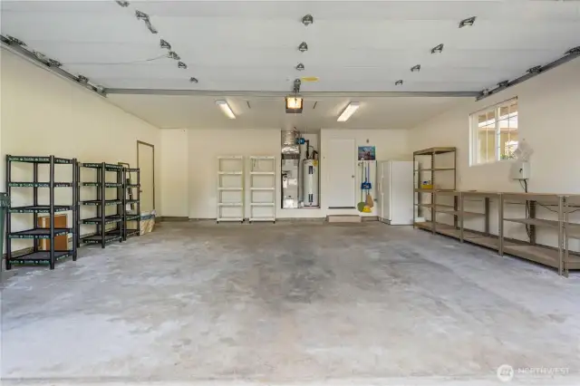 Oversized 2-car garage with storage