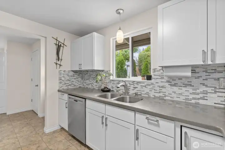 Kitchen Facing Garage, Laundry hall and Backyard Exit!