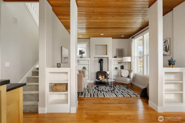 Excellent storage in the living and dining areas.