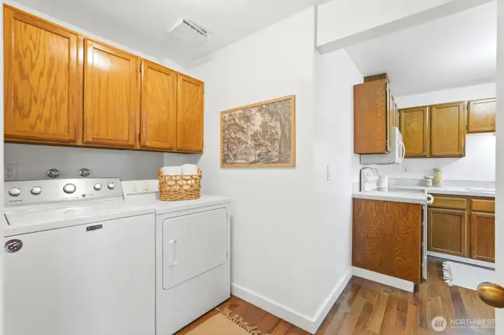Full size washer and dryer in unit