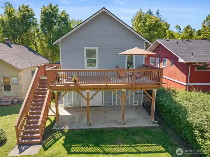 Back Deck with Stair Access to Yard