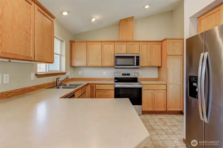 Kitchen with new stove/oven