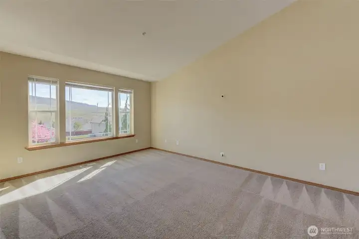 Living room space with amazing views looking east