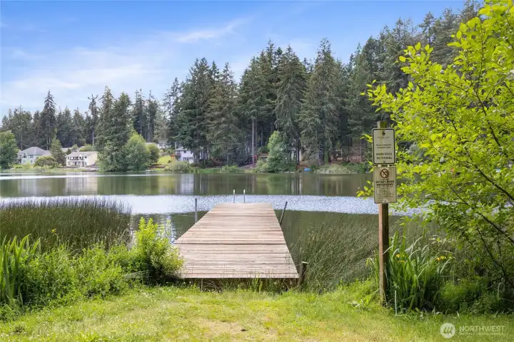 Enjoy launching your non-motored watercraft or fishing off the dock!